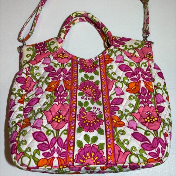 💗Vera Bradley Floral Shoulder Bag Purse Tote Hobo - Picture 9 of 12